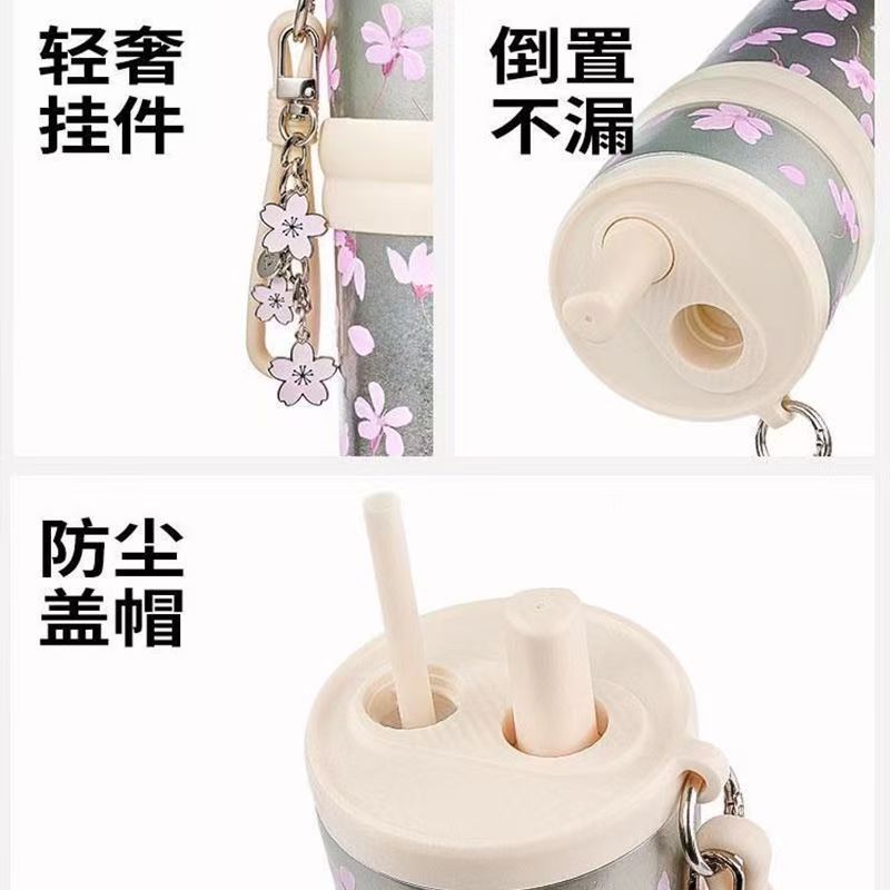 新款真空纯钛双层保温杯男女士时尚繁花咖啡杯高端高颜值钛杯批发|undefined