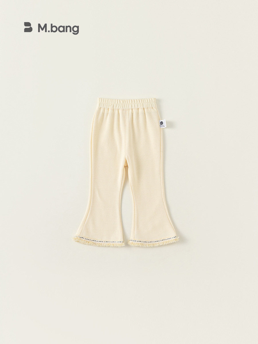 Pantalones acampanados de invierno estilo coreano para niñas de Yubao, con forro de felpa y pantalones infantiles gruesos.