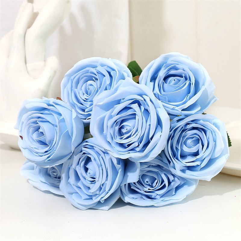 Multi-cabeza rosa artificial falso ramo flor pared de seda floral decoración de la boda manejar rojo naranja diez cabeza nueve cabeza