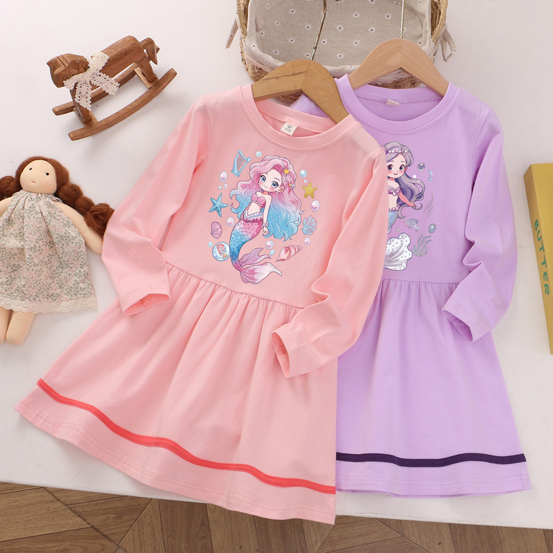 26 Girls' Spring and Autumn Cotton Long-Sleeve Dress, Little Girl's Mermaid-Style Cute Princess Dress, Available for Drop Shipping 26 Girls' Spring and Autumn Cotton Long-Sleeve Dress, Little Girl's Mermaid-Style Cute Princess Dress, Available for Drop Shipping