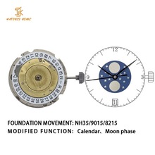 OEM定制改装9015机芯月相日历三针功能频率28800机械机芯制造商