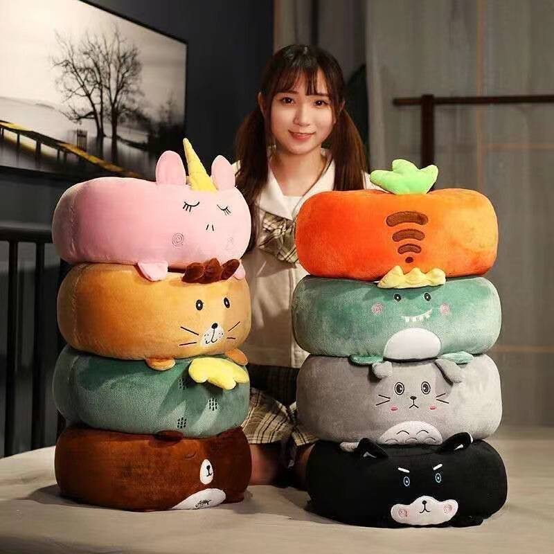 New Cartoon Plush Futon Cushion Thickened Round Floor Cushion Student Cute Floor Tatami Cushion