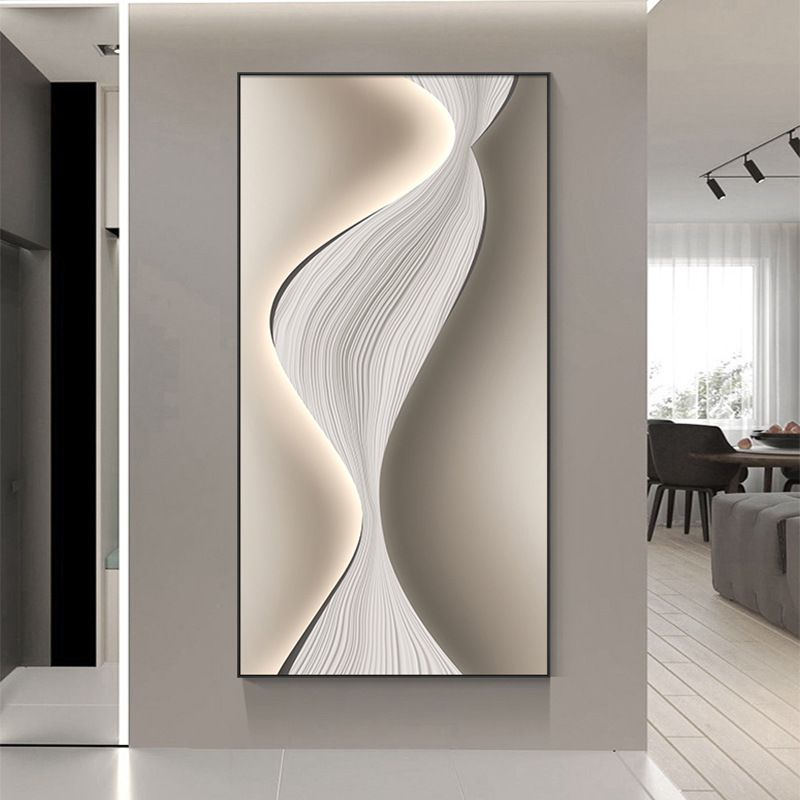 Decorative Painting for the Entrance, Hallway, and Living Room; Abstract Wall Art Facing the Door, Minimalist and Light Luxury Style