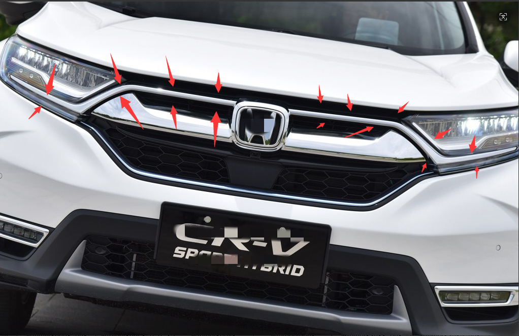 Suitable for 17-21 Honda Crv Grille, Rear Trim Strip, Hood Trim Strip, Window Trim Strip, Shutter Fog Light Cover