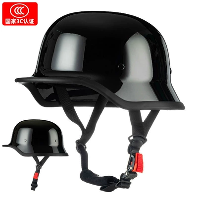 Motosiklet kaskı (dəbilqə) — Half Helmet Motorcycle Helmet - glossy-black-m