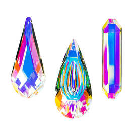 跨境亚马逊水晶棱镜长龙眼太阳彩色捕手AB彩水晶灯饰挂件婚庆礼品