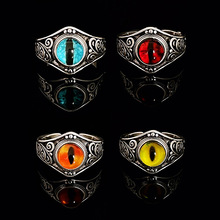 七彩恶魔之眼戒指男潮荷鲁斯全视之眼花丝复古个性开口可调节指环