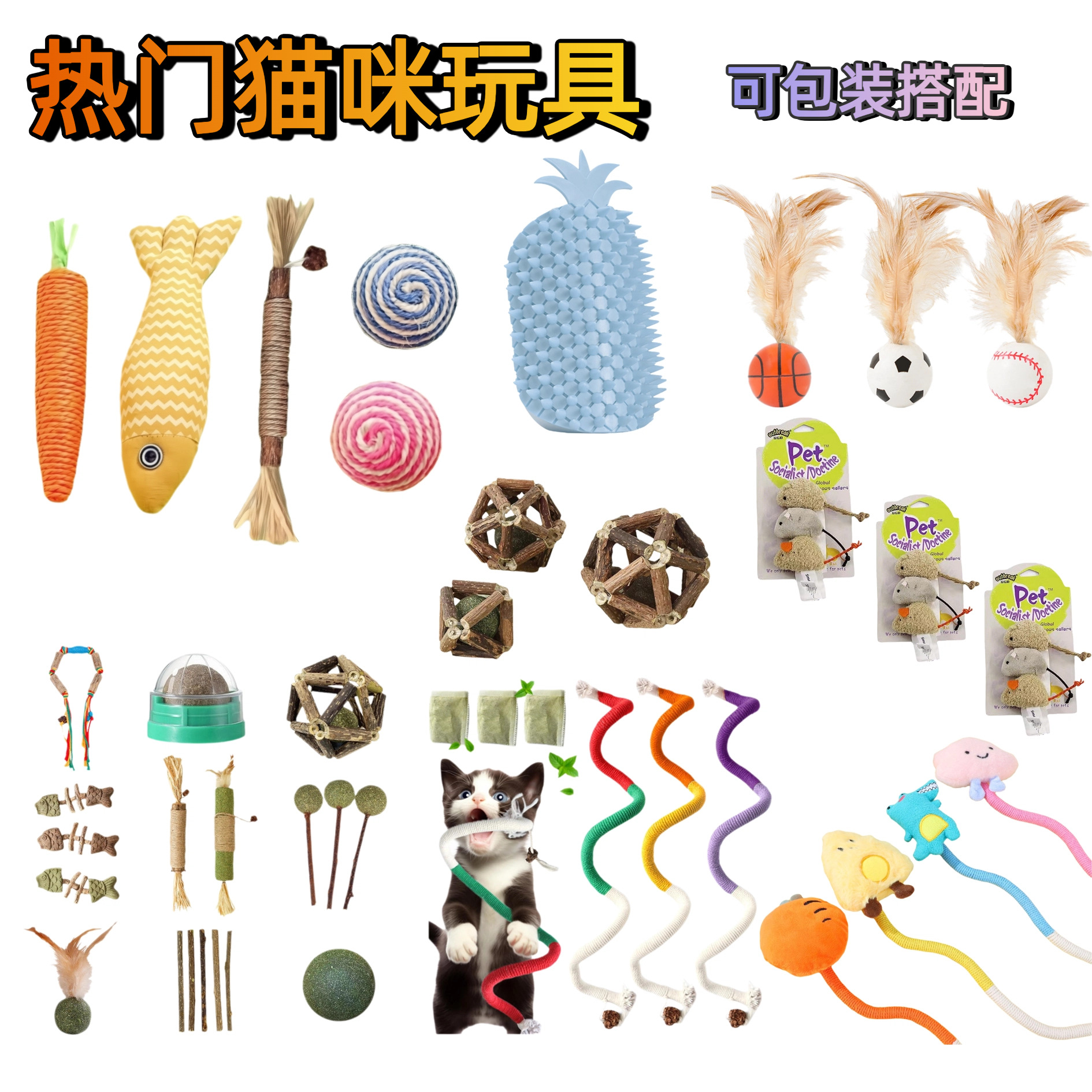 宠物逗猫玩具木天蓼猫薄荷猫咪亚马逊热款 热门小猫玩具厂家批发