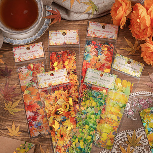 Yueshi Autumn Impression Hand Account Sticker Bag Mobile Phone Case Back Card Sticker Children's Repeated Sticker Hand Account Goo Ka Su
