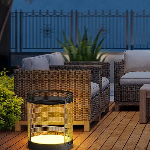 Outdoor solar villa courtyard light outdoor table lamp terrace garden lamp waterproof coffee table lamp ambiance floor lamp