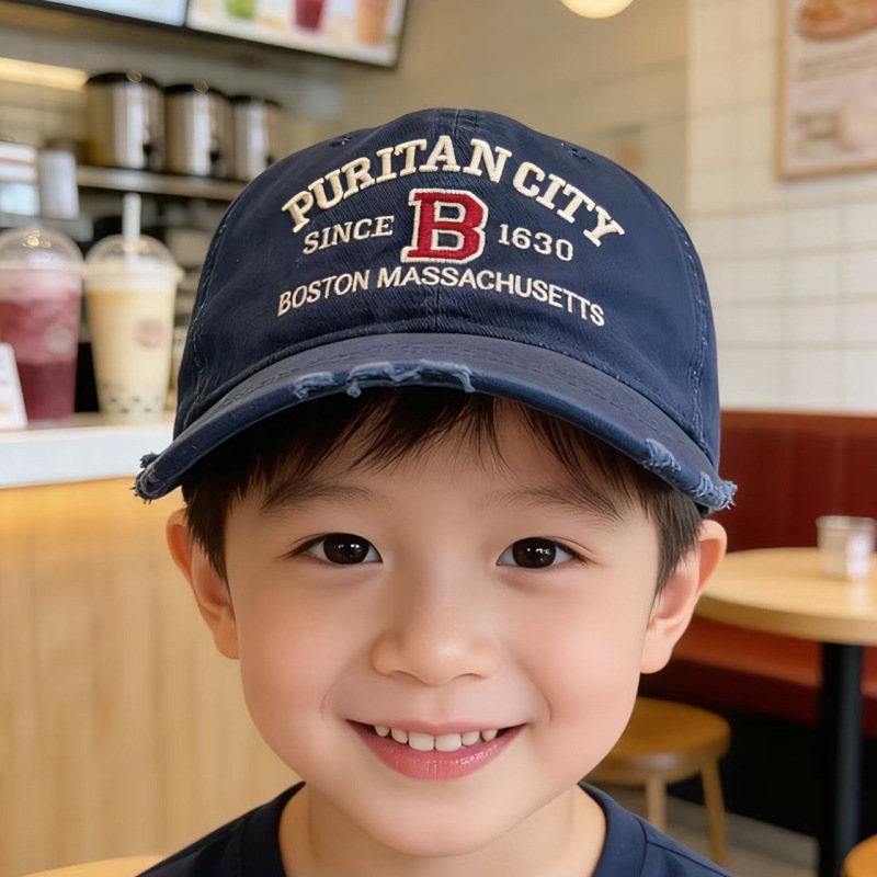 Trendige Kinder Sonnenkappe & Baseballcap Mit Farbkontrast_voghion.com