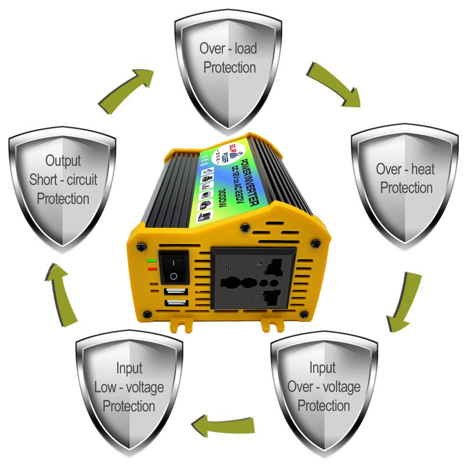 厂家跨境直销逆变器 3000W 4000W 12V转220V 110V power inverter