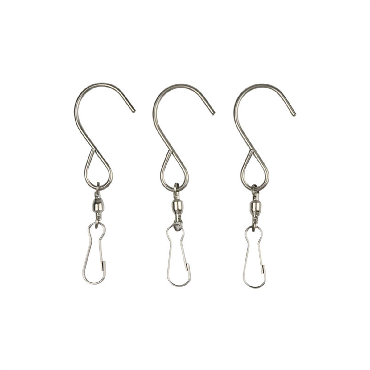 Cross-border S-shaped rotation shaft hook wind spin tail rotating hook stainless steel S-hook 360-degree rotation
