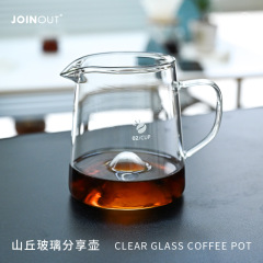 手沖コーヒーポット共有ポットは耐熱ガラスを厚くしてコーヒーを入れて目盛りのある公道カップの高ホウ素シリコンを持っている