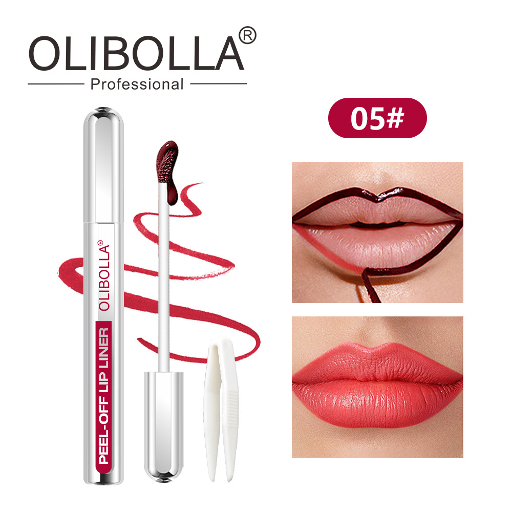 Bolígrafo de delineador de labios de cinco colores OLIBOLLA, mate desprendible, impermeable, no es fácil de desvanecer y teñir, brillo de labios, explosión transfronteriza