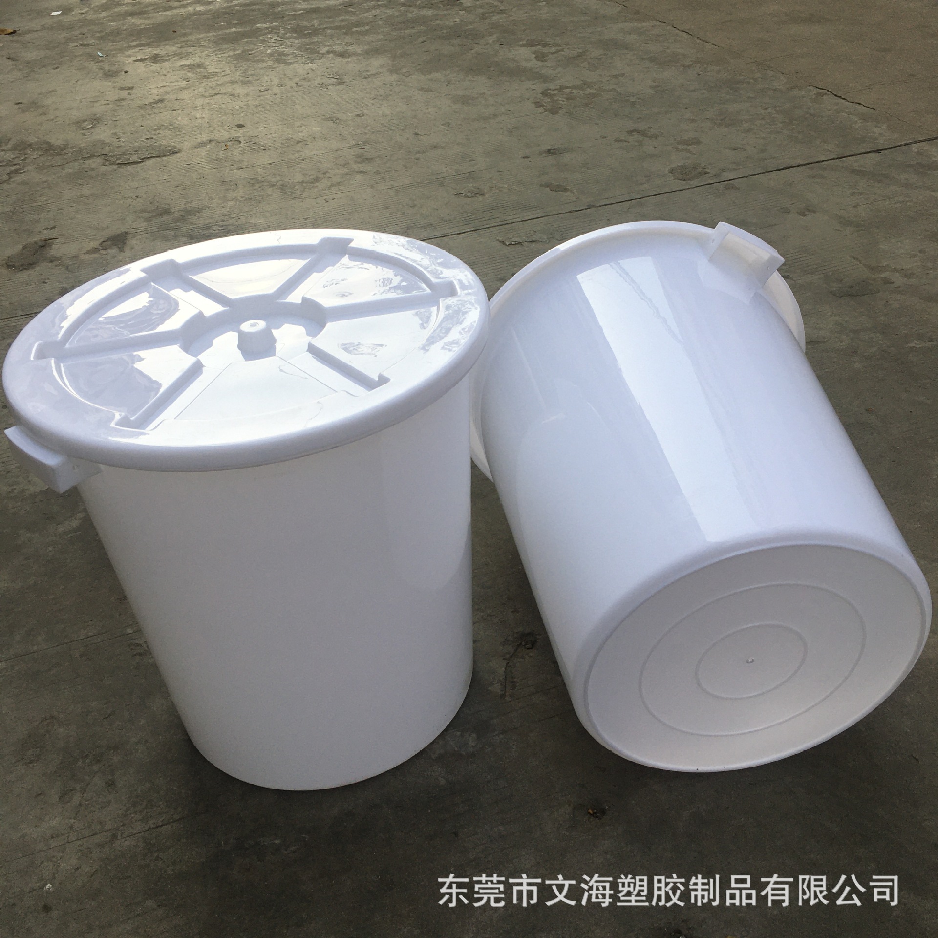 供应65升加厚储水桶带盖塑胶大白桶发酵酿酒食品熟胶化工桶垃圾桶