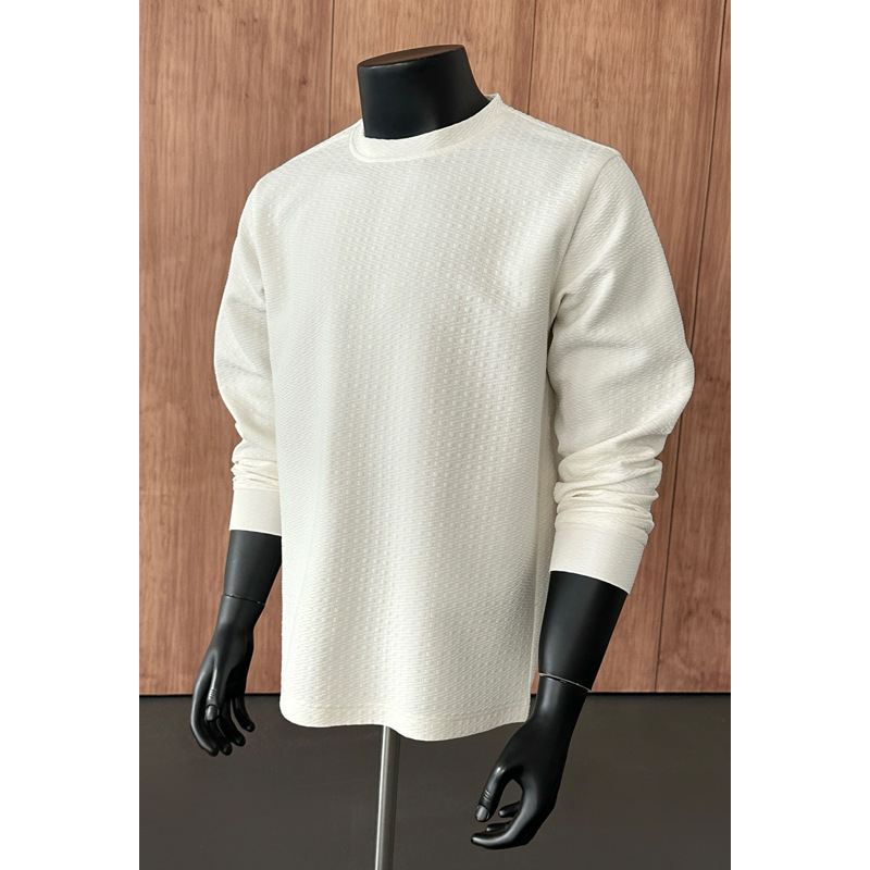 Jacquard Textured Sweatshirt For Men, New Round-neck Spring Style, American Retro Top, Trendy Brand, Stylish And Cool_voghion.com