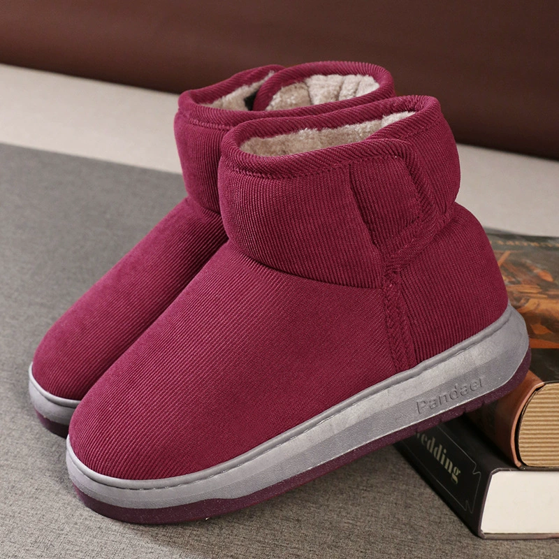 Теплые хлопковые тапочки для мужчин и женщин среднего и пожилого возраста, утолщенная Нескользящая домашняя хлопковая обувь для мамы и папы на зиму