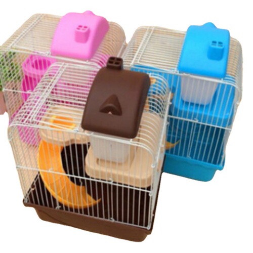 Pet Hamster Cage Small Castle Villa Goldfish Bear Cage Small Double Layer Breeding Cage with Sleeping Room Hamster Supplies Factory