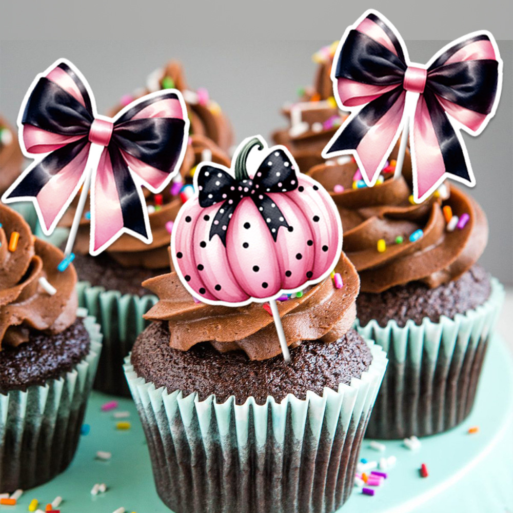 Amazon nueva decoración de Halloween calabaza rosa calabaza arco Halloween pastel inserto