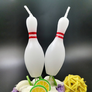 Children's Party Atmosphere Artificial Bowling Shape Birthday Candle Cake Decoration Cartoon Creative Candle Wholesale