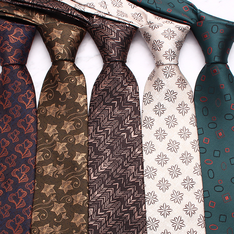 Polyester floral classic men's 8cm tie men's striped business casual wedding dinner tie wholesale Polyester floral classic men's 8cm tie men's striped business casual wedding dinner tie wholesale