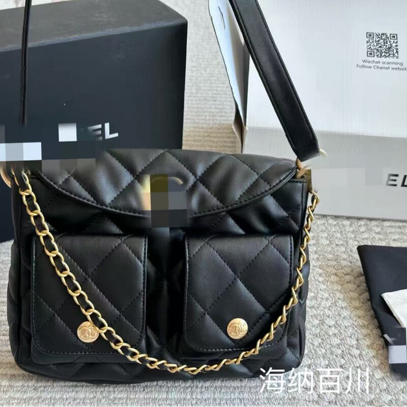 High Version New Style Small Fragrance Mini Gold Ball Bag Cf Genuine Leather Women's Bag Woc Fortune Bag Goatskin Shoulder Crossbody Bag