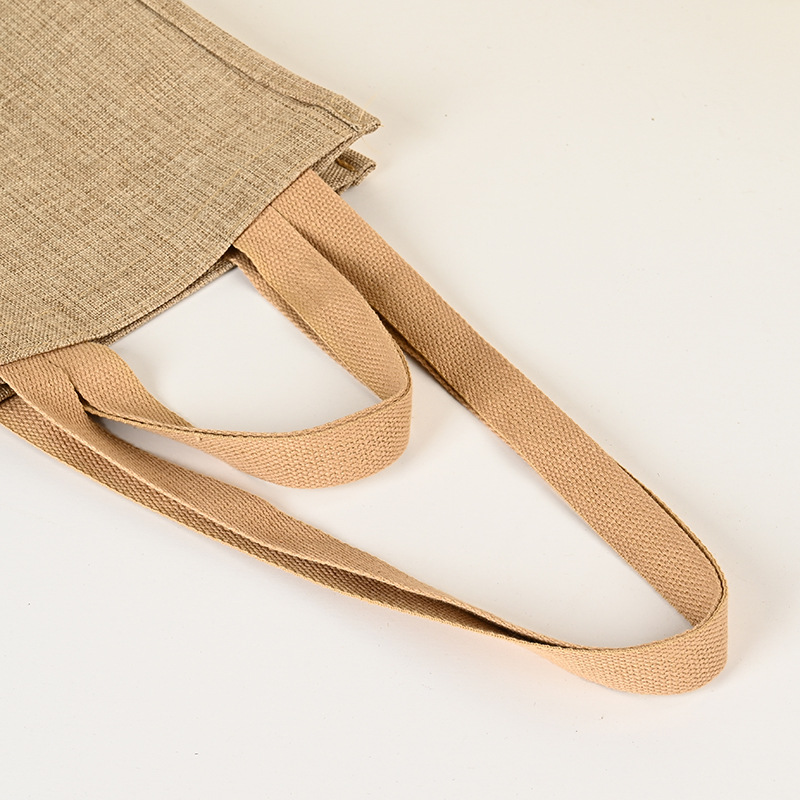 Bolsa de lino de hombro simple en stock retro clase de viaje bolsa portátil se puede llevar bolsa de lino personalizada