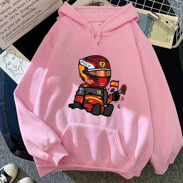 Sainz Mini F1 Hoodies for Men Games Cartoon Graphic Sweatshi