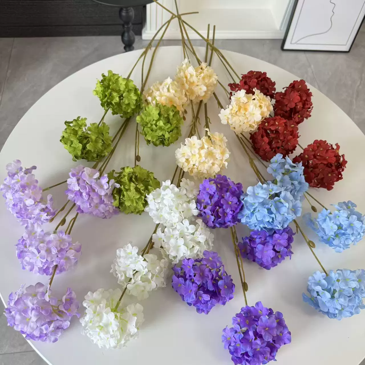 4头梦幻绣球婚庆仿真花婚礼场景布置花墙花球插花仿真绣球花假花