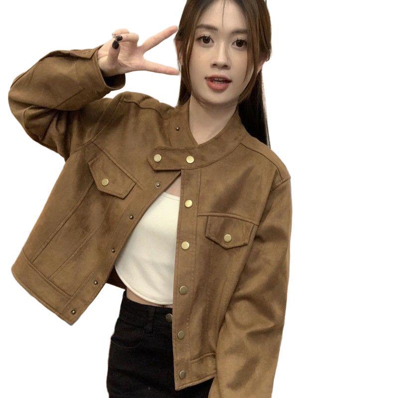小众设计感夹克短外套女2025秋冬季皮上衣美拉德夹克外套|undefined