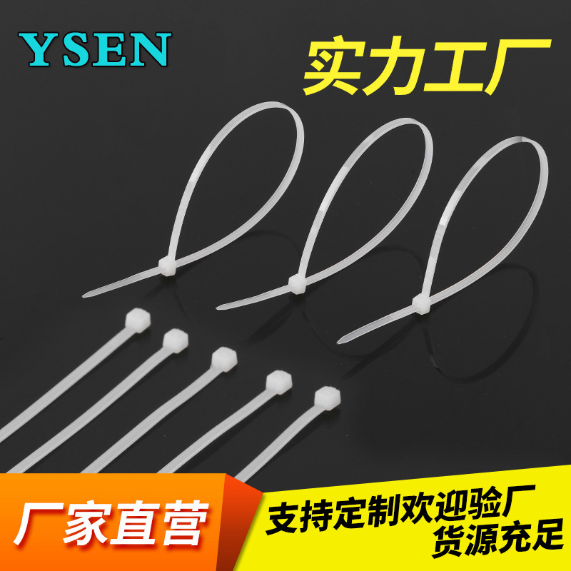 厂家批发黑白尼龙扎带自锁式绑线带束线带塑料扎带工业捆绑扎带