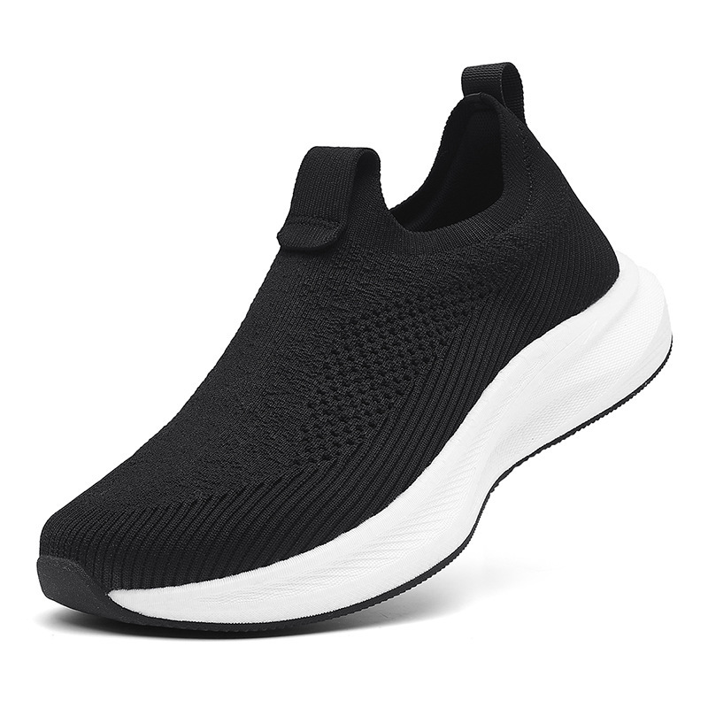 2025 Cross-Border Wide-Last Slip-On Sports Shoes for Men, Breathable Mesh Shoes, Wide-Head Cushioning Running Shoes, Lightweight Slip-Ons
