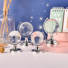 迷你水晶地球仪水晶办公室卧室桌面装饰摆件男女情侣教师学礼品