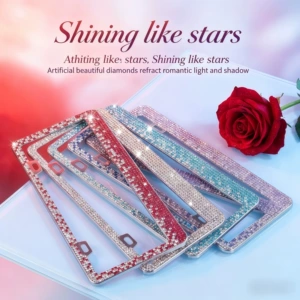 Universal Paslanmayan Polad Rhinestone Nömrə Çərçivəsi, Akril Rhinestone Çərçivə