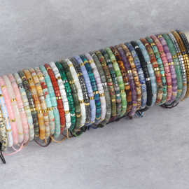 跨境爆款热销多色天然石手链波西米亚风格多巴胺简约百搭厂家批发