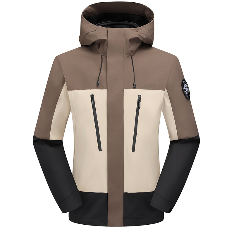 Autumn and Winter National Standard New Jacket for Men and Women Three-In-One Warm Jacket Windproof and Waterproof Outdoor Hiking and Mountaineering Clothing