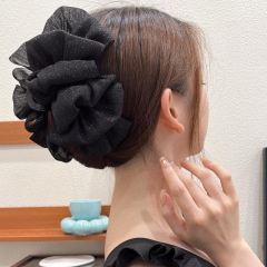 シルバー両面シアサッカーシャーククリップ特大ヘアピン女性の後頭部ヘアピン 2025 新しいヘアピン
