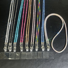 新款高级感轻奢水钻斜挎链镶钻链条手链时尚百搭手机挂绳挂饰防摔