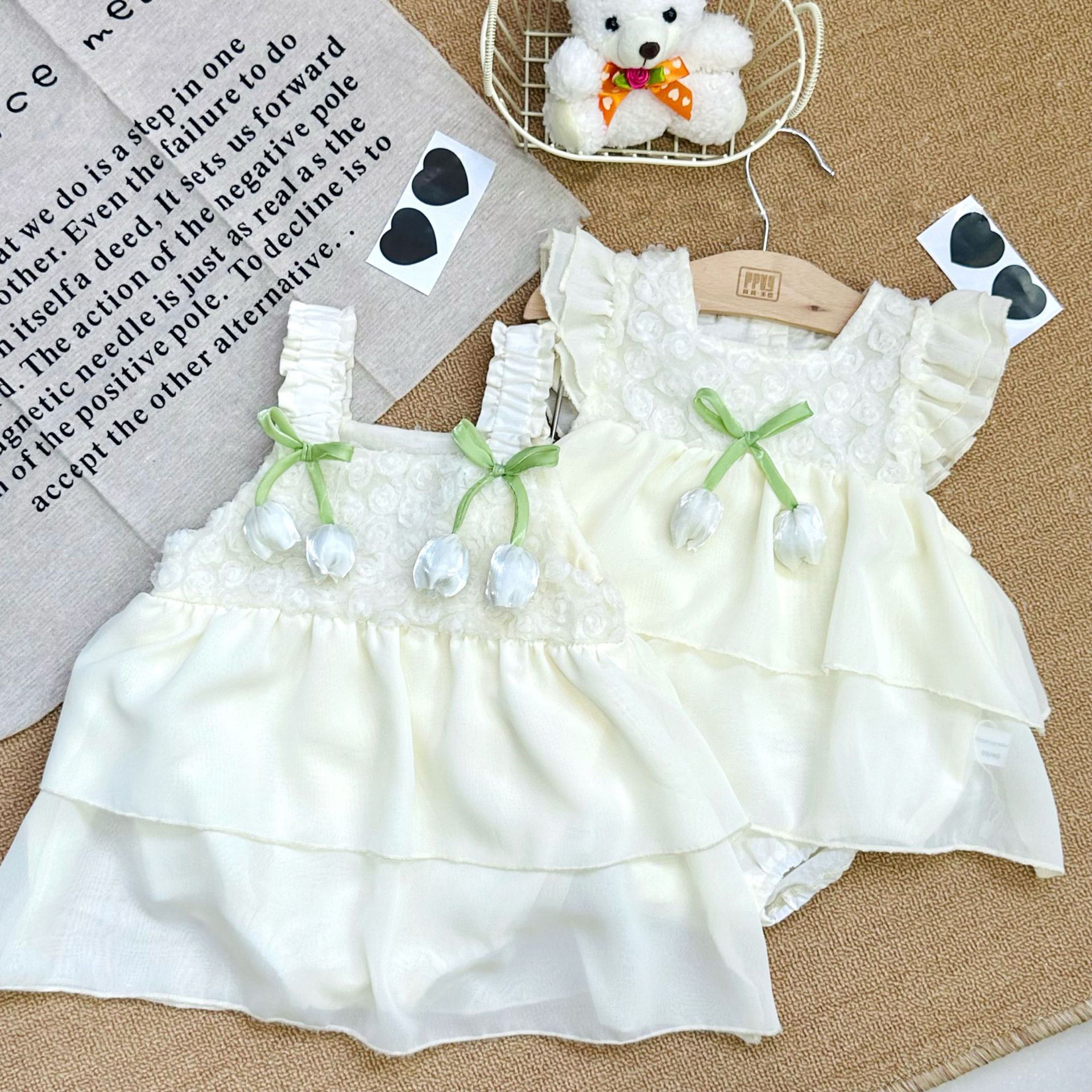 Vestido de verano para bebés con tirantes, vestido de verano para recién nacidos, vestido de bebé femenino, vestido de princesa de cien días