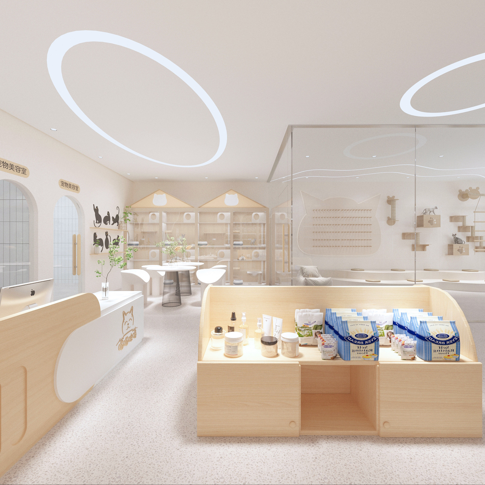 整店输出 宠物店猫咖 货架展示柜005