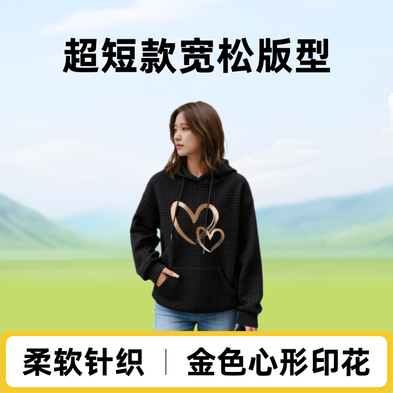 2024 Autumn/Winter European and American Cross-Border Aliexpress Amazon Women's Printed Hooded Sweatshirt Casual Hooded