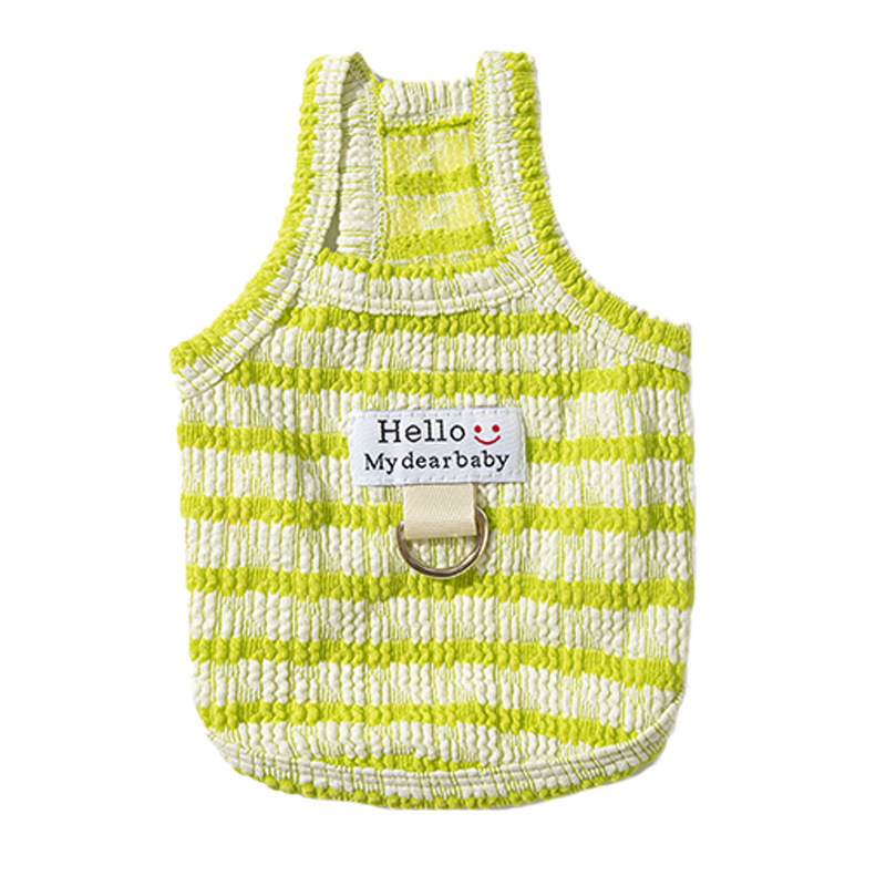 Primavera y verano perros galletas rayas frescas cabras gatos bipedos perros pequeños Teddy Bear mascotas ropa de perro