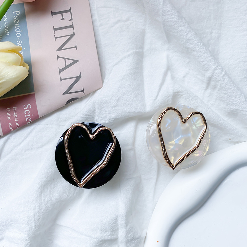 Marble patterned mobile phone airbag bracket, electroplated hollow heart back sticker, adhesive, stretchable and stable_voghion.com