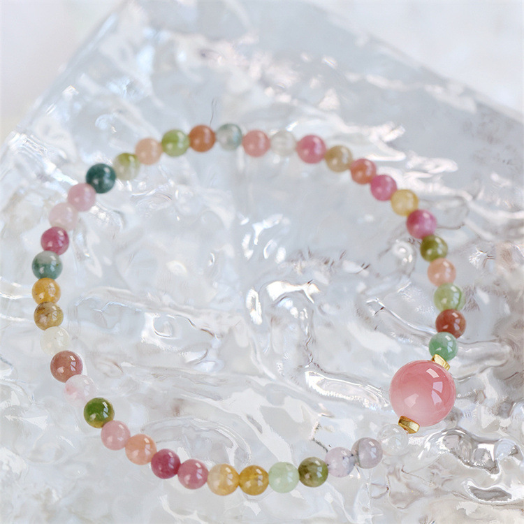 Natural Tourmaline DIY Design Women's Candy Bracelet