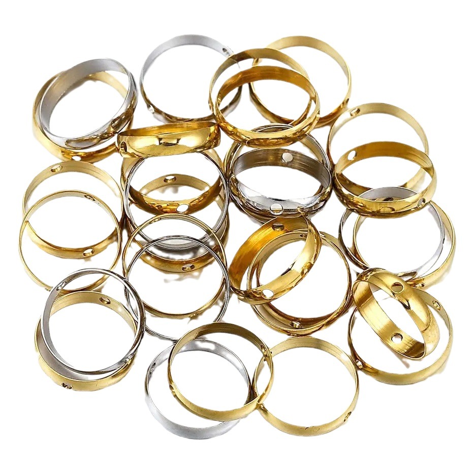 Acero inoxidable perforado giratorio espaciador Junta cuentas titanio acero grano titular pulsera collar espaciador DIY accesorios de la joyería