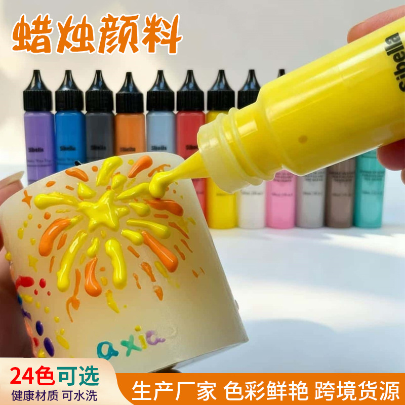 Candle Paint Brush Creative Coloring DIY Candle Decoration Smoke free and Odorless 3D Stereoscopic C