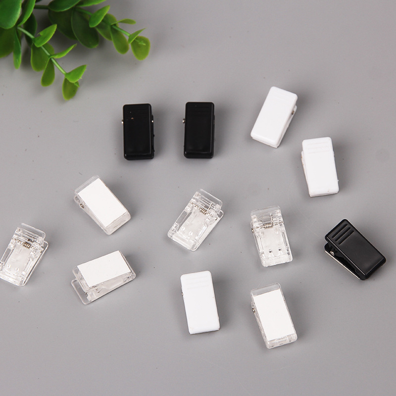 Clip de acrílico, accesorios de papelería, clip de plástico, clip pequeño transparente, clip de trasero con adhesivo, clip de PP de cuenta de mano, bricolaje