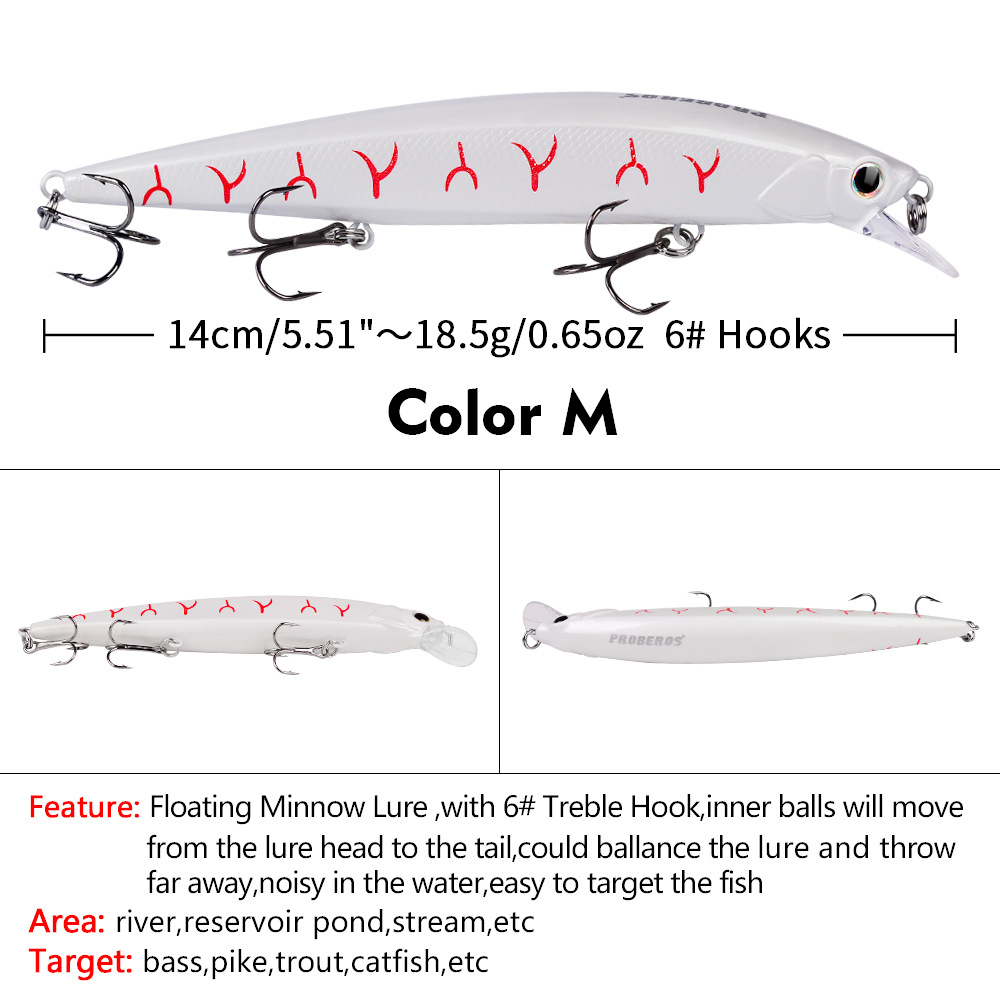 Sinking Minnow Fishing Lures  Shallow Diving Fresh Water Bass Swimbait Tackle Gear