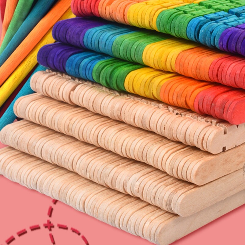 round stick ice cream stick diy handmade building model material color round stick solid wood ice cream stick small stick